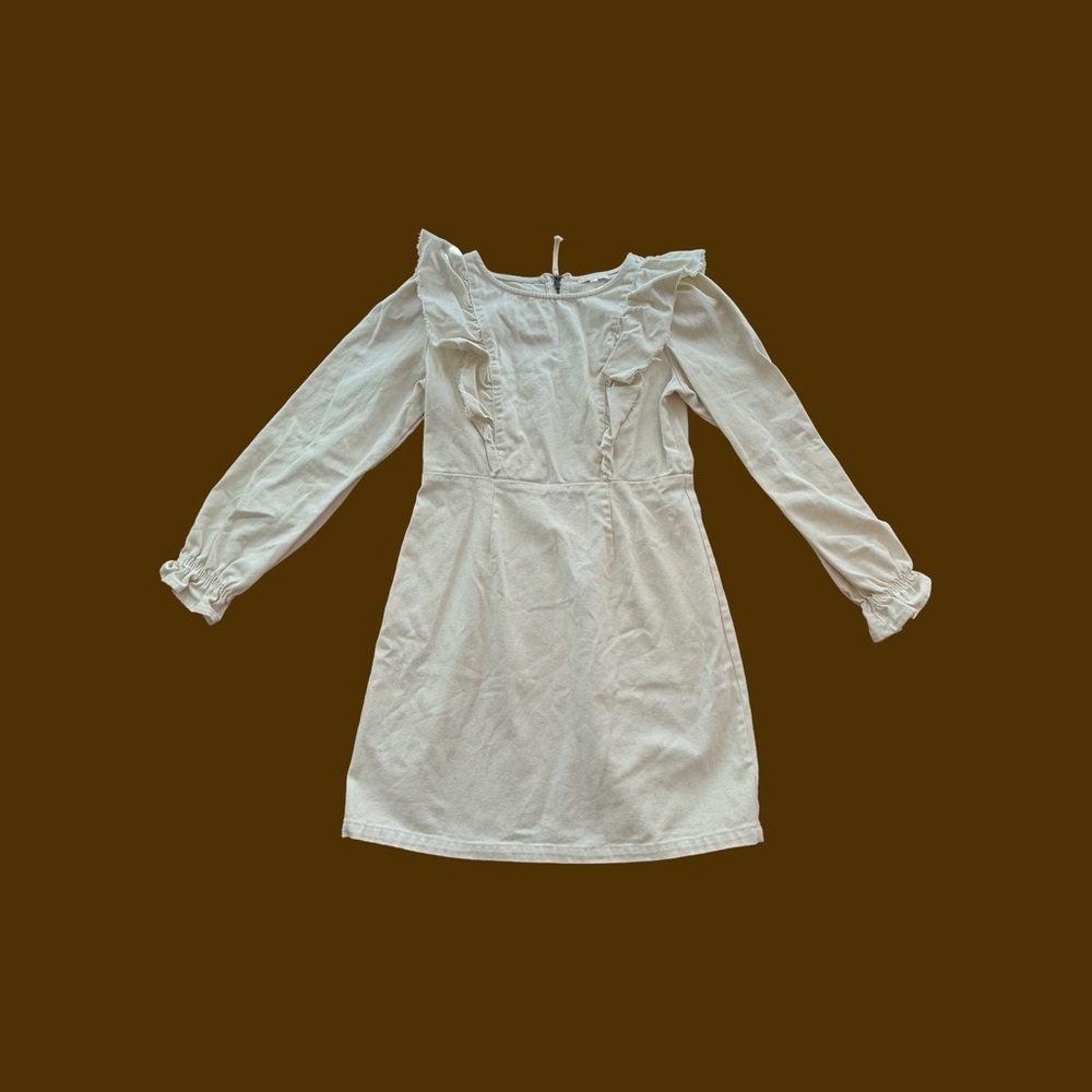Cream Ruffle Midi Dress x Gianni Bini (Size L)